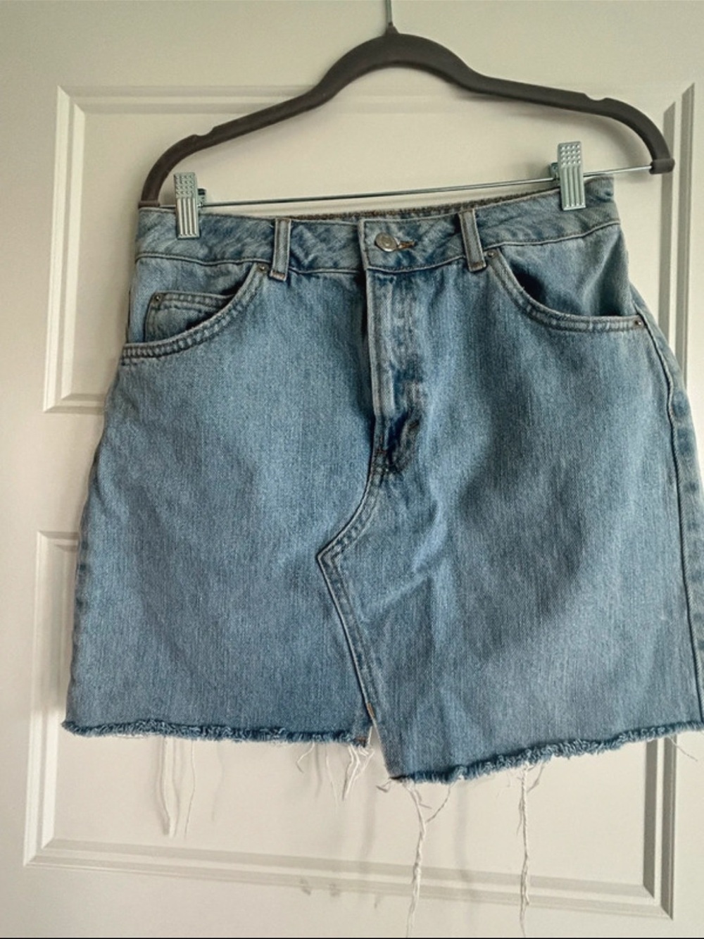 Light Wash Denim Mini Skirt -Topshop